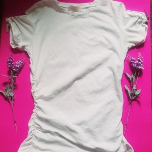 Michael Kors White Top With Zipper Sleeves